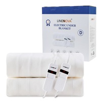 LINENOVA Fully Fitted Electric Blanket Dual Control 3 Heat Setting Overheat Protection Safety Underblanket