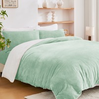LINENOVA Luxurious Warm Teddy Fleece Sherpa Quilt Cover Duvet Cover Pillowcases Set,Fluffy,Comfort For Cold Winter Night