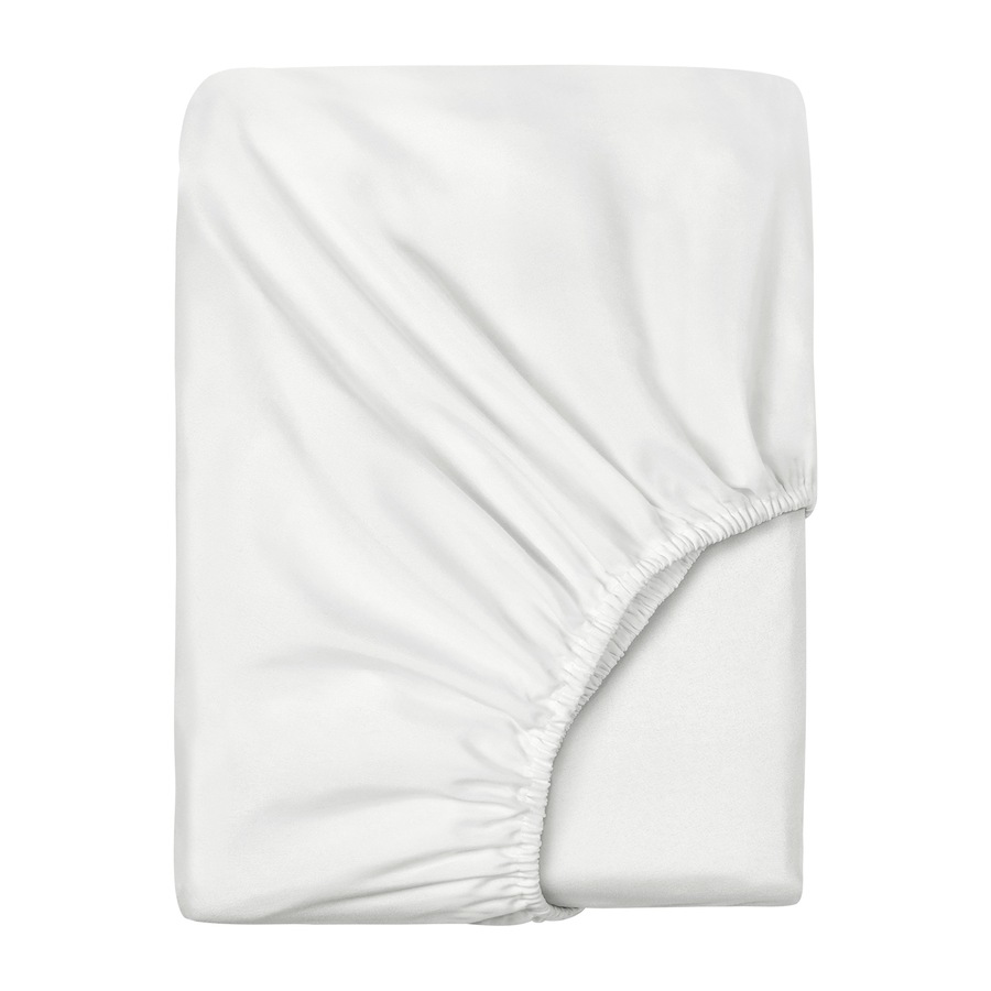 LINENOVA Premium 100% Cotton Fitted Sheet(King,White)