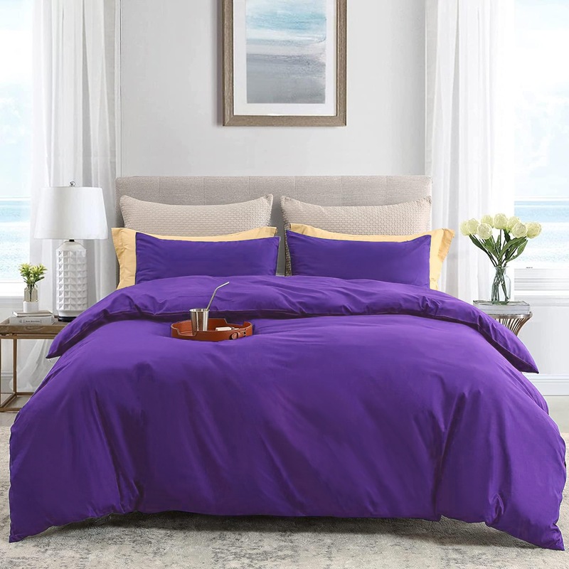 Buy Purple Quilt Cover Set by LINENOVA Ultra Soft Microfiber Doona