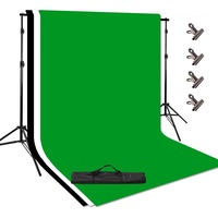 Adjustable Backdrop Stand Kit Support System 2x3M Black White Green