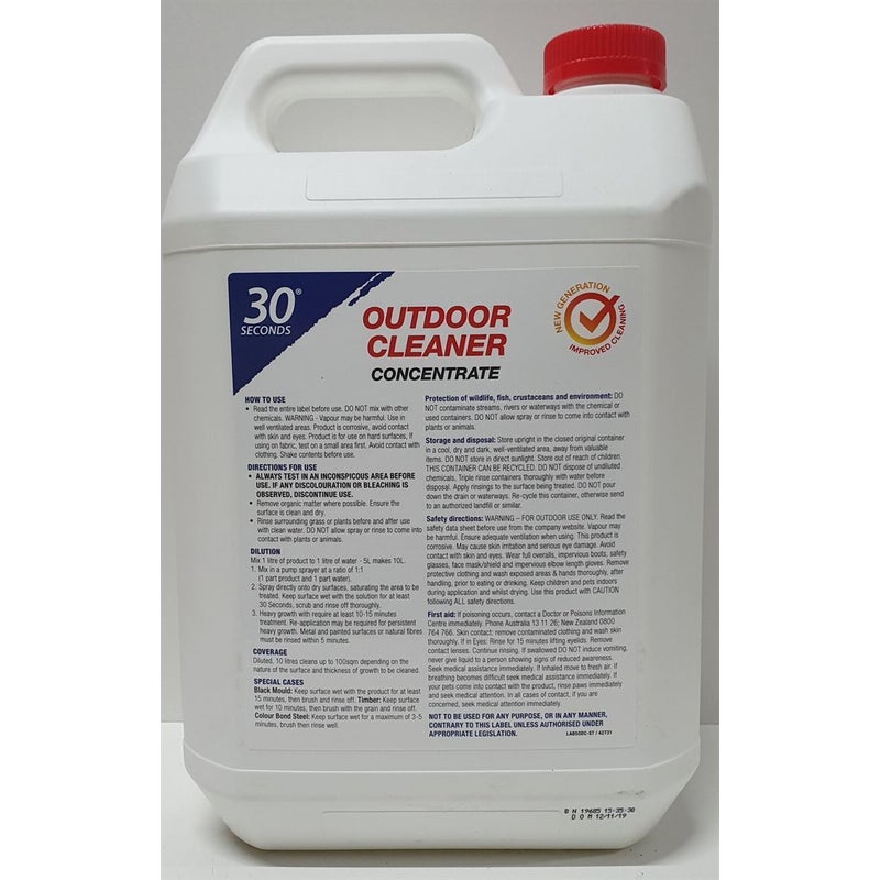 30 Seconds, Outdoor Cleaner Concentrate 5 Litre