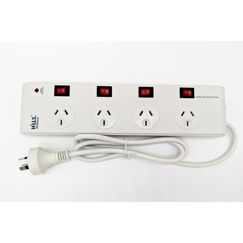 Buy Power Board 4 Outlet Wide Space Switched Surge Protected Powerboard