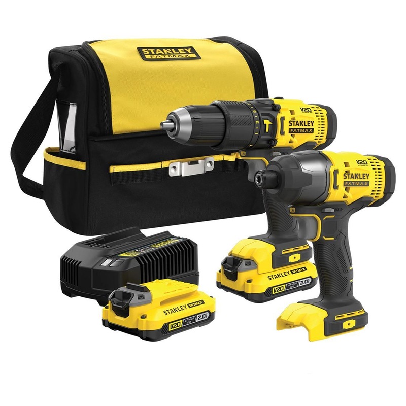 Buy Stanley Fatmax V20 Cordless 18V Hammer Drill / Impact Driver Combo Kit + Batteries and