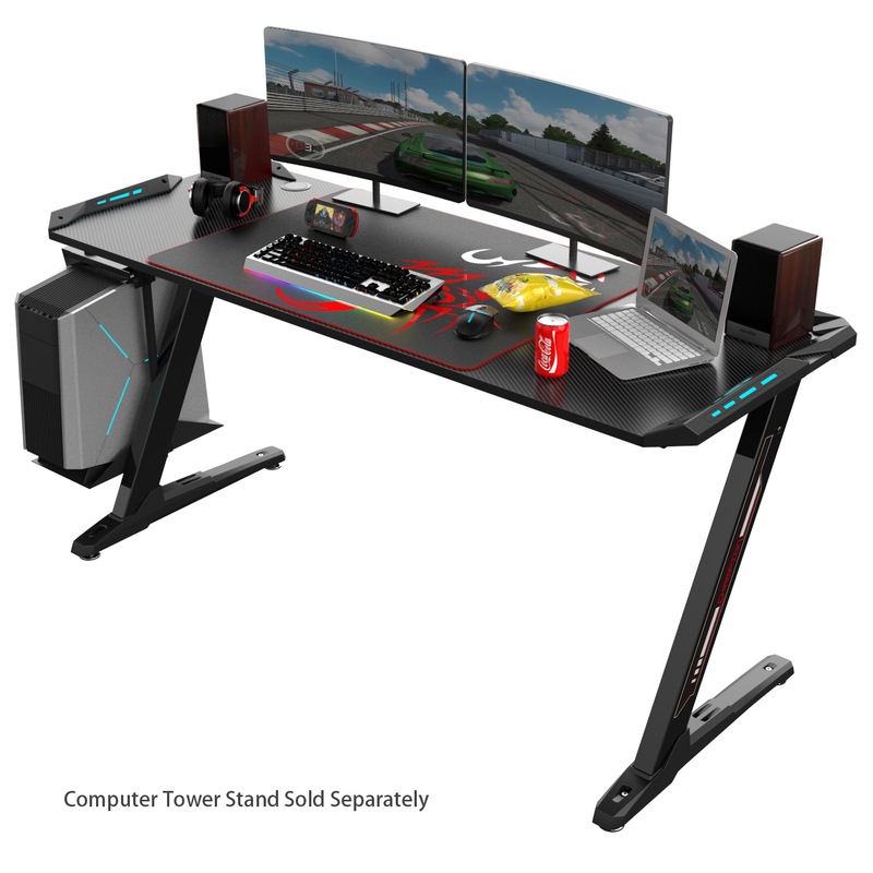 Buy Eureka Ergonomic Z60 Black Gaming Desk With RGB Lights - MyDeal