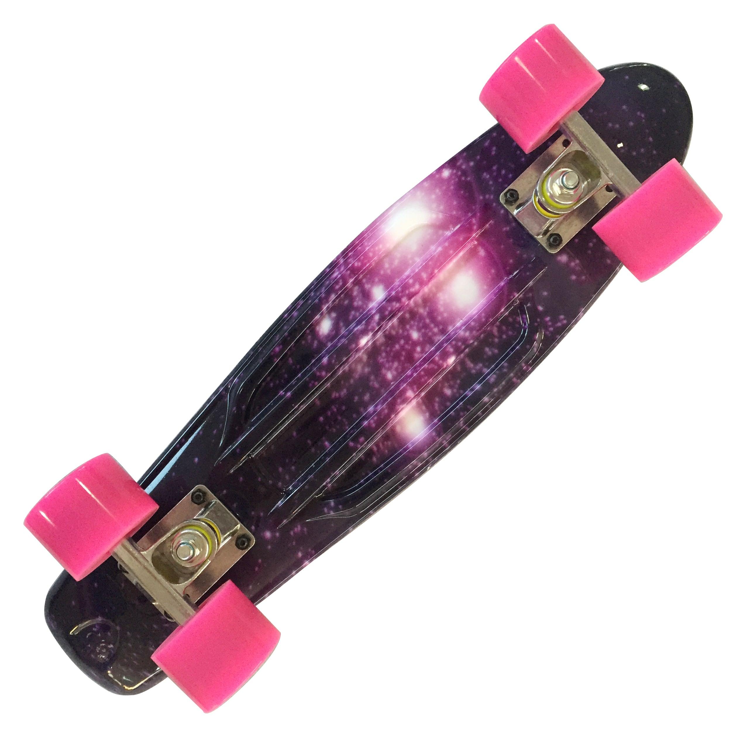 22'' 56cm Pink Galaxy New Beginners Cruiser Skateboard Complete Sets