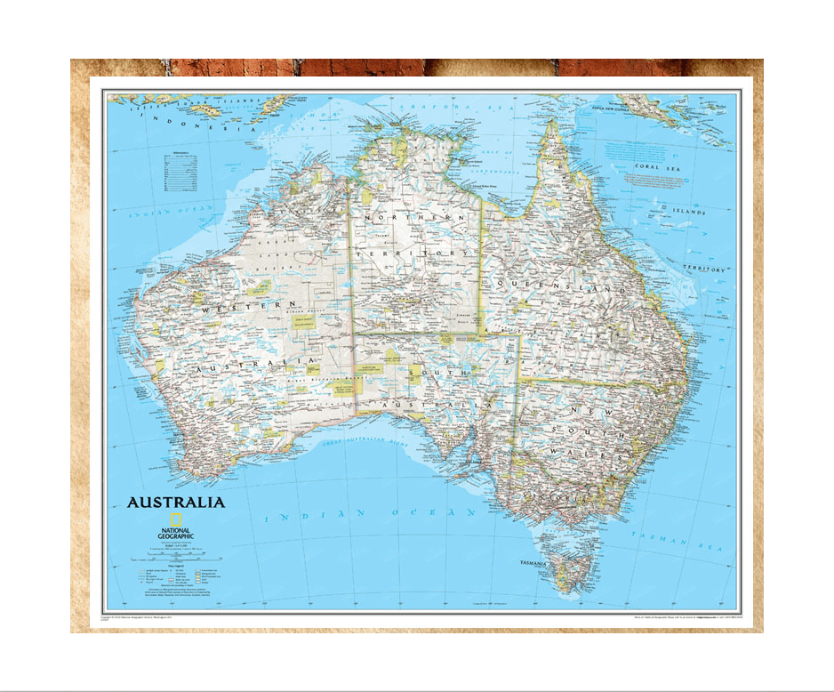 Australian Map Multi-Size Poster Detailed