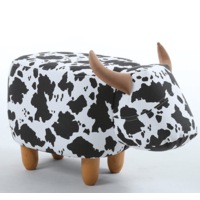Kids Ottoman Foot Shoes Stool Cow Chair Rest Seat AU Stock - Large Dairy Cattle