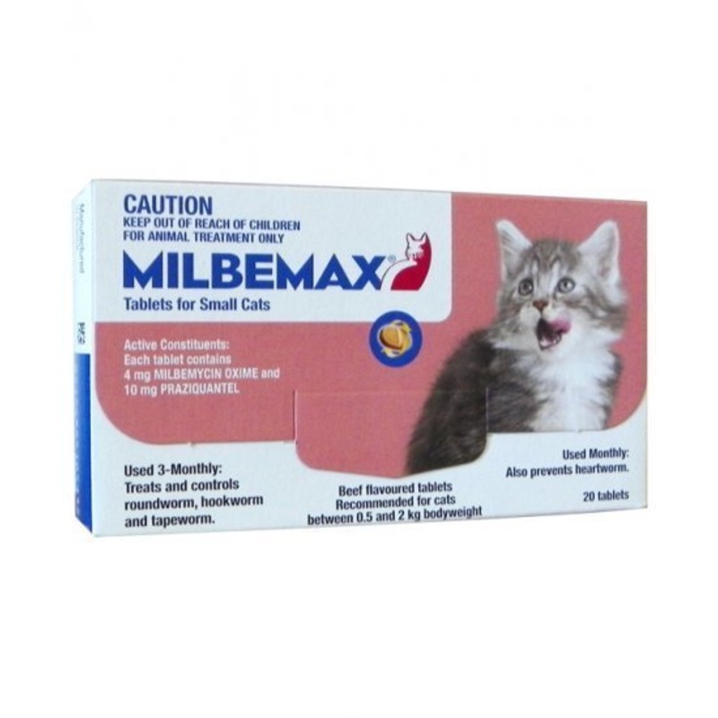 Buy Milbemax All Wormer BeefFlavoured Tablet for Small Cats under 2kg