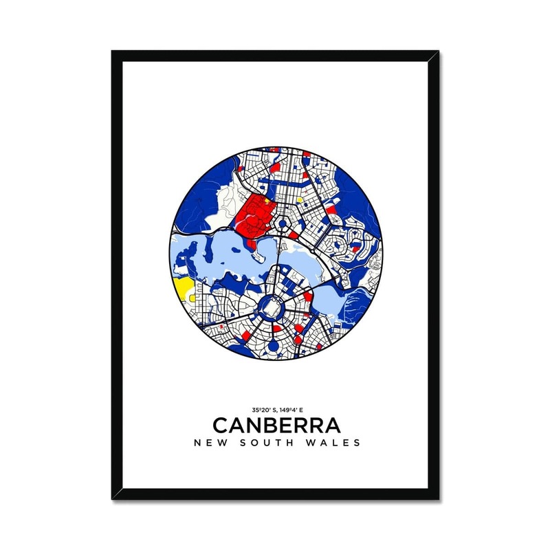 Buy Circular Map Of Canberra Framed Print MyDeal