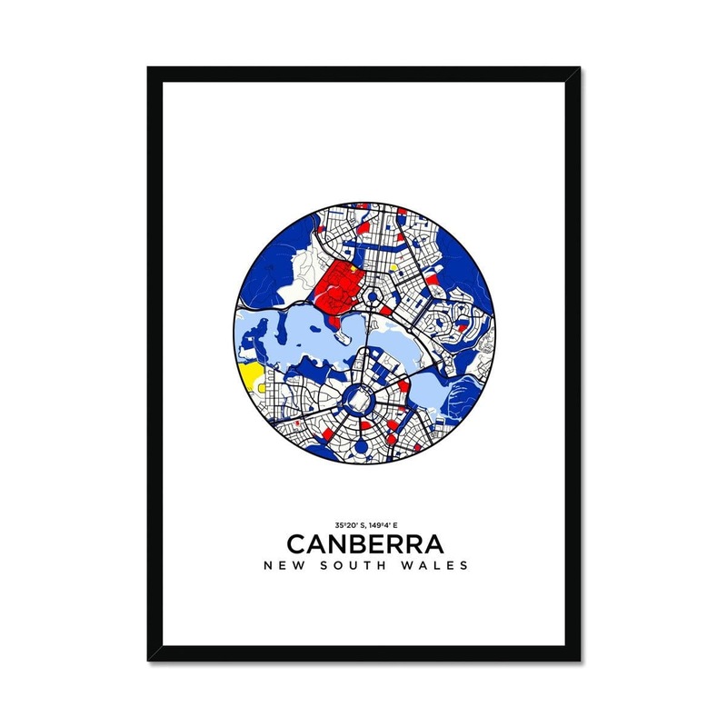 Buy Circular Map Of Canberra Framed Print MyDeal