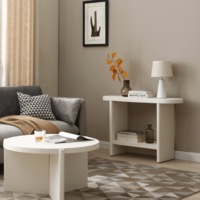 Delos 100cm Console Hall Table Faux Stone White