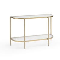 Gatsby 110cm Console Hall Table Fluted Glass & Gold Metal