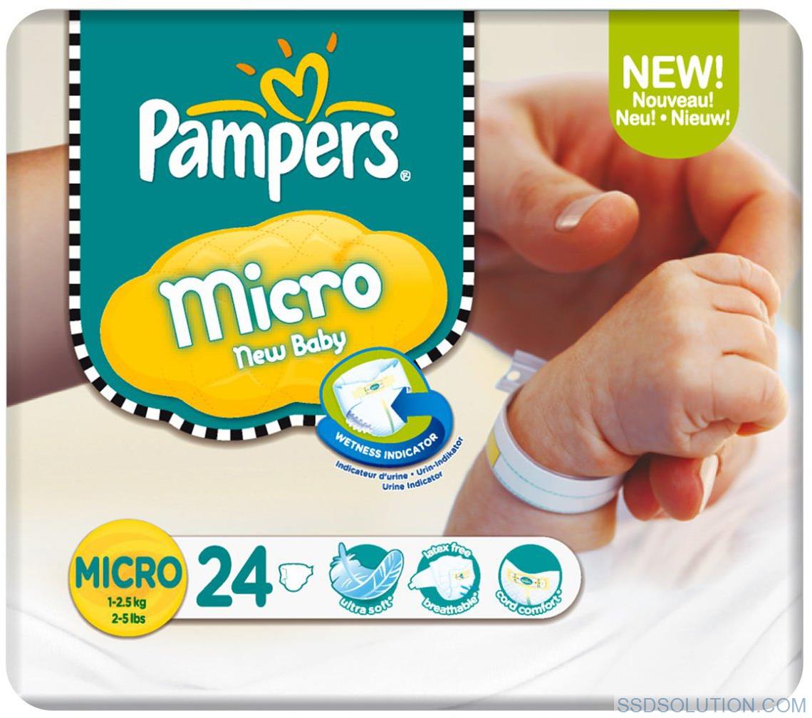 Micro Size 0, 1-2.5kg - Early Babies (144 Nappies)