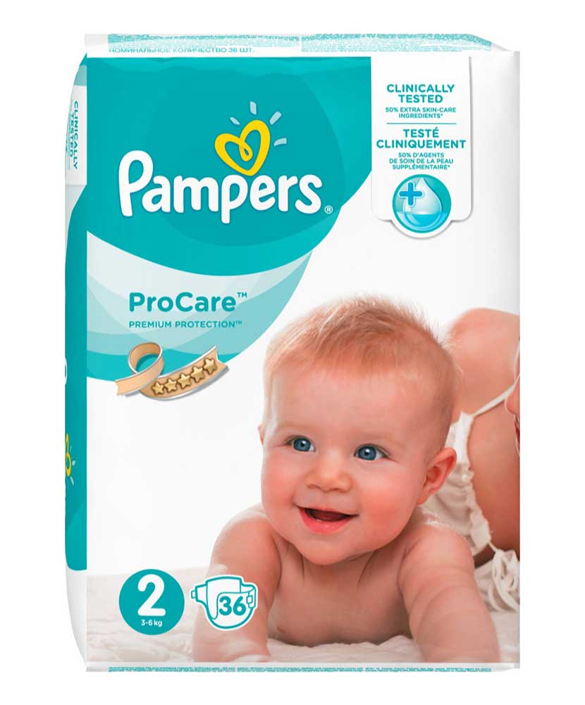 Pro-Care Essential Nappies - Size 2. 3kg- 6kg. 36 Nappies.
