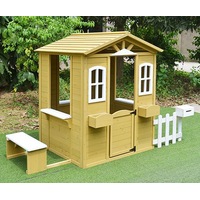 Teddy Wooden Cubby House with Picket Fence