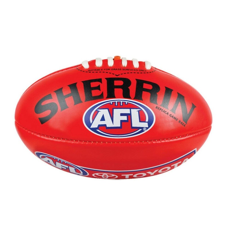 Buy Afl Leather Replica Training Ball - Yellow Red Sizes 2-5 Football 