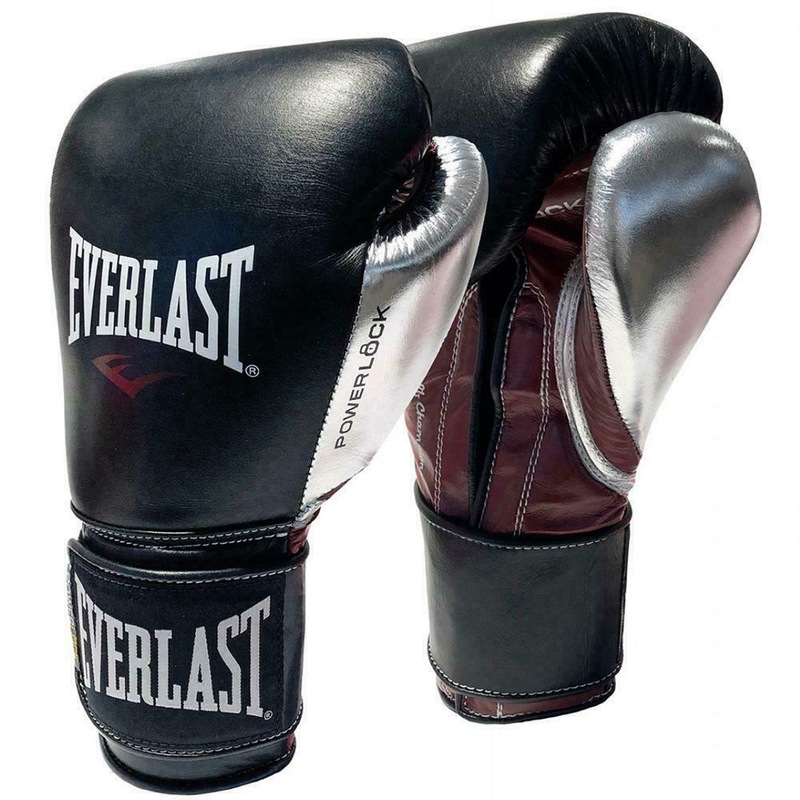 Buy Everlast 12oz Powerlock Training Boxing Gloves in Black/Silver MyDeal
