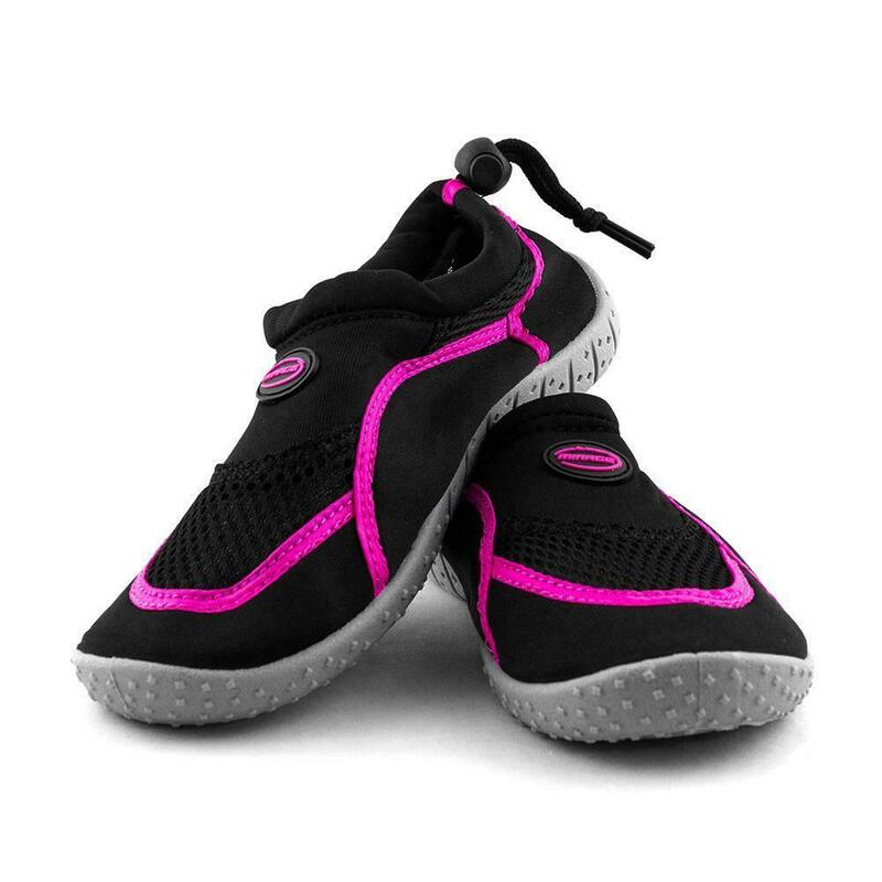Kids Adjustable Aqua Shoes in Black and Pink from Mirage