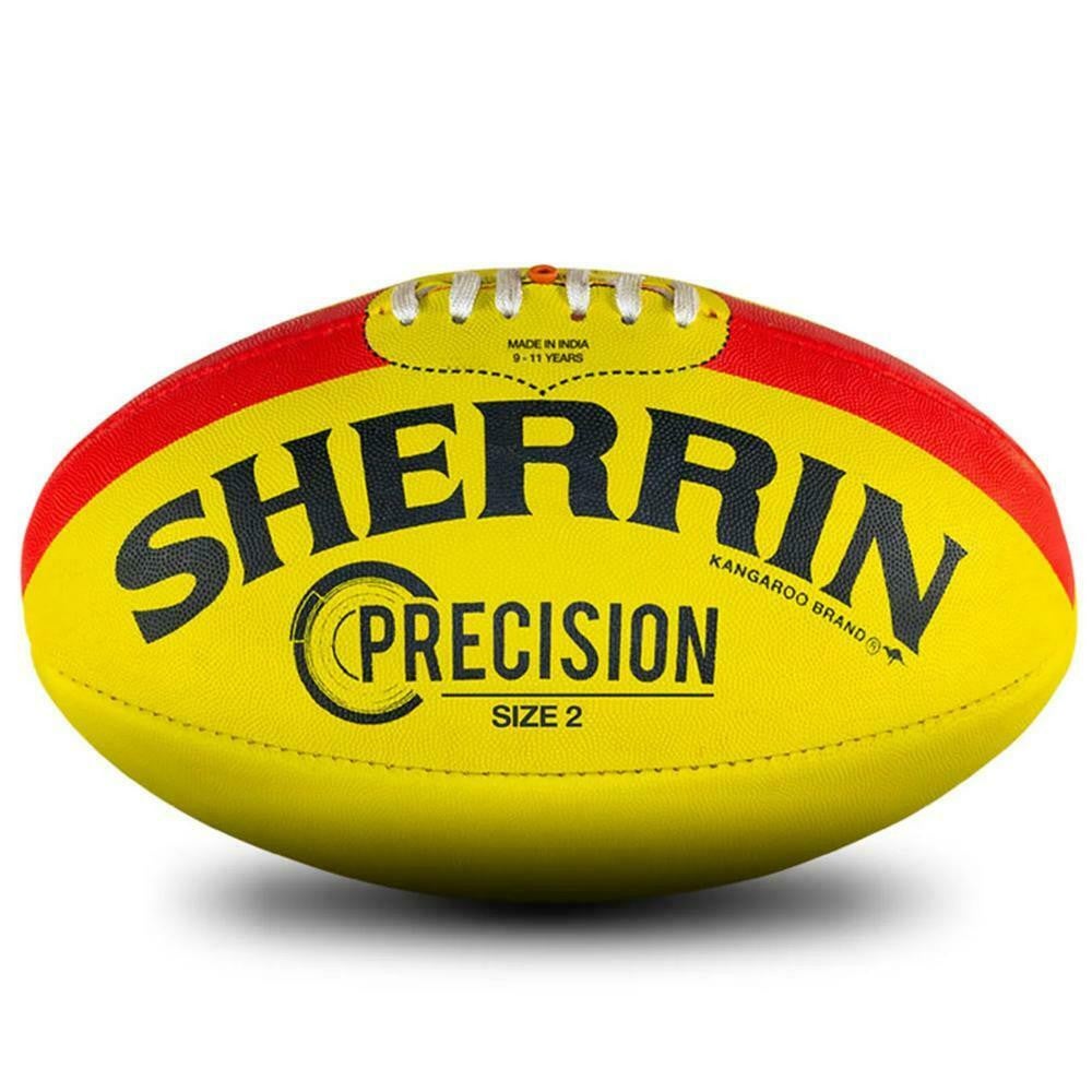 Sherrin Precision Size 2 AFL Football Yellow With Red
