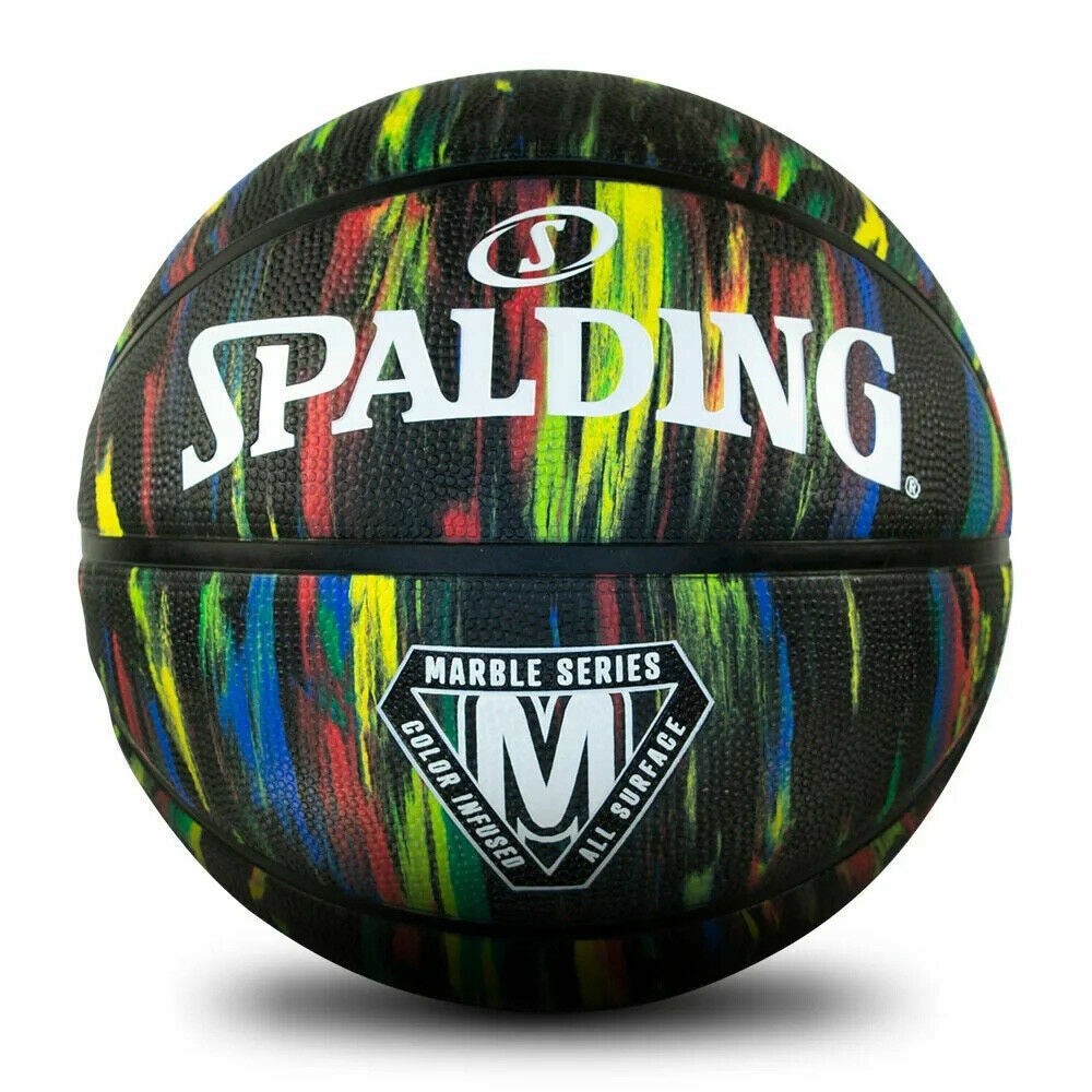 Spalding Marble - Black Edition Basketball Size 7 For Indoor/Outdoor