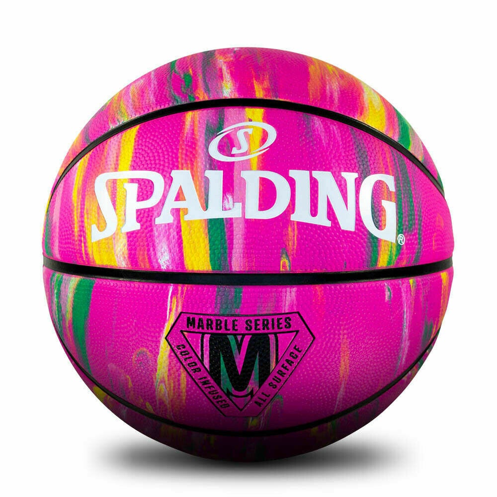 Spalding Marble - Pink/Multi Edition Basketball Size 6 For Outdoor