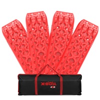 X-BULL 2 Pairs Recovery tracks Sand Mud Snow 4WD / 4x4 ATV Offroad Stronger Gen 3.0 - Red