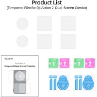 TELESIN Lens and Screen Protectors for DJI Action 2 - Tempered Glass (2-Pack)