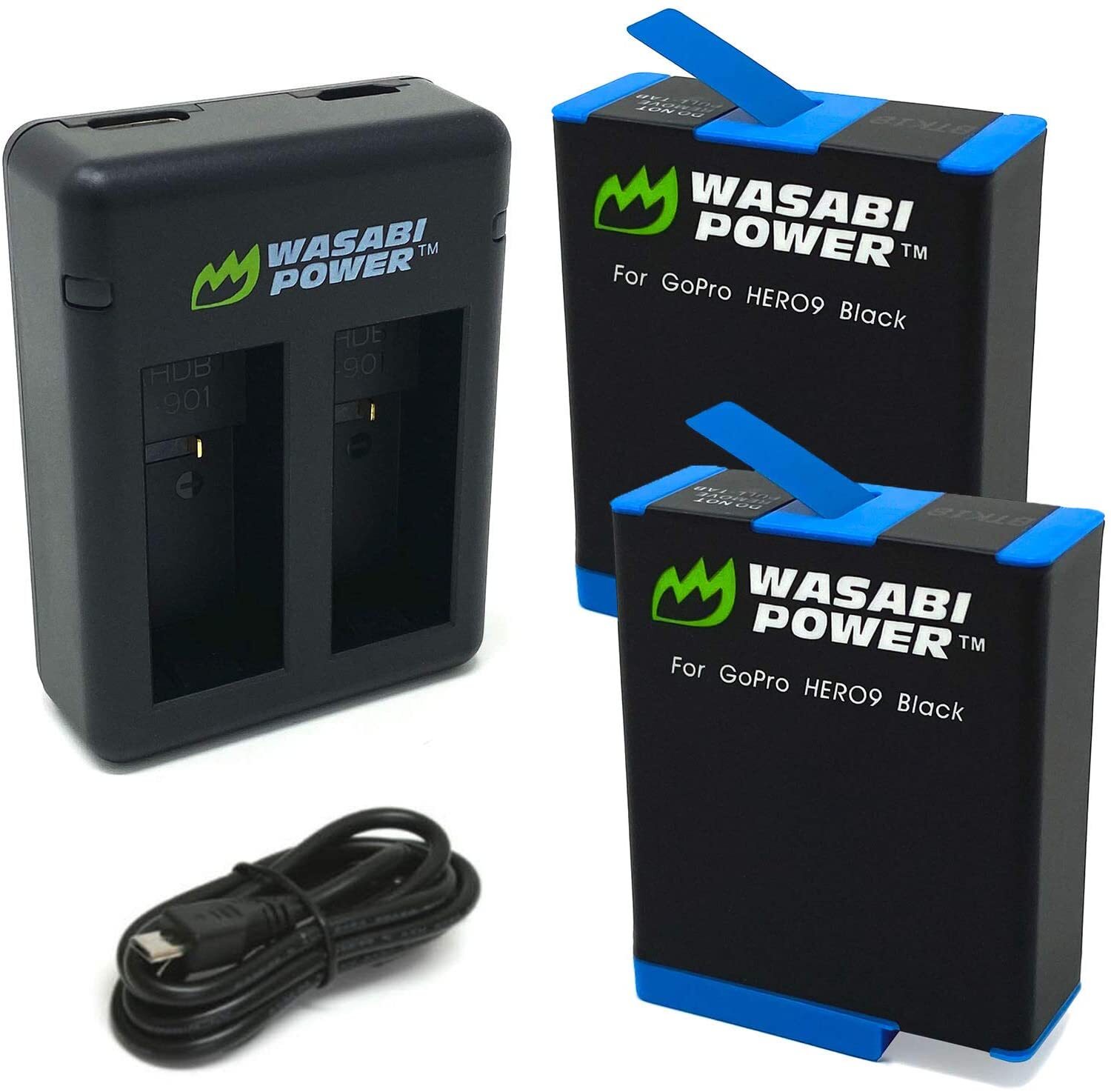 Wasabi Power Batteries (2 Pack and USB Dual Charger) for GoPro HERO9/HERO10