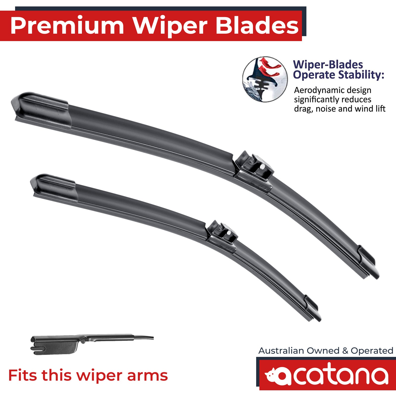 Acatana 2x Front Wiper Blades for Mazda CX-9 TC 2016 2017 2018 2019 2020 24" + 18" Windscreen