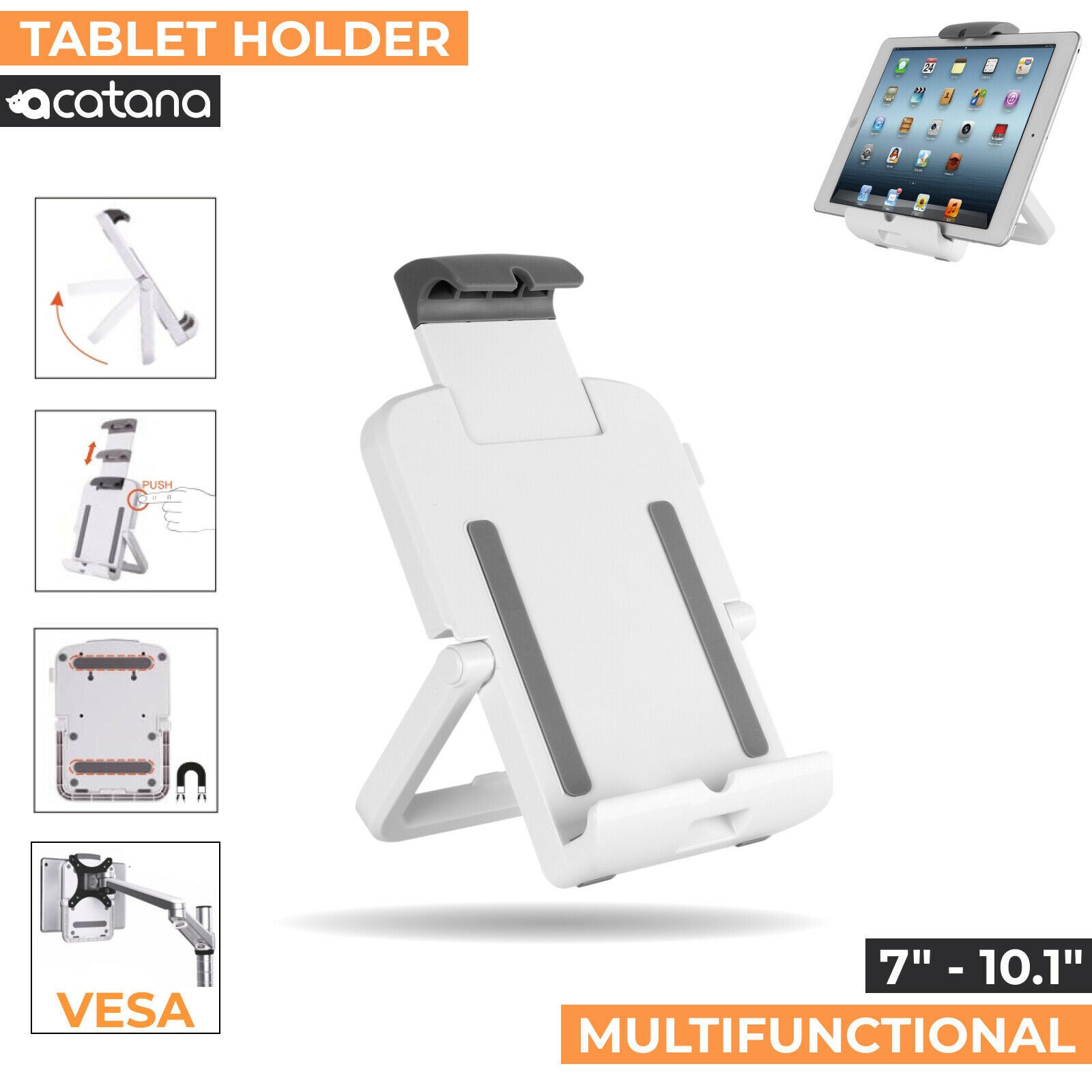 Acatana Magnetic Tablet Holder Stand Mount Desk VESA For 7 - 10.1 inch Universal