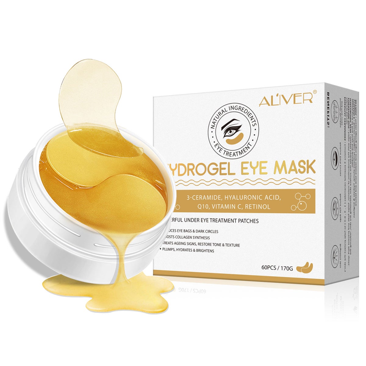 Aliver Hydrogel Under Eye Patches Repair Pads Mask Removal Puffiness Dark Circle Bags Wrinkles Best Treatment Undereye
