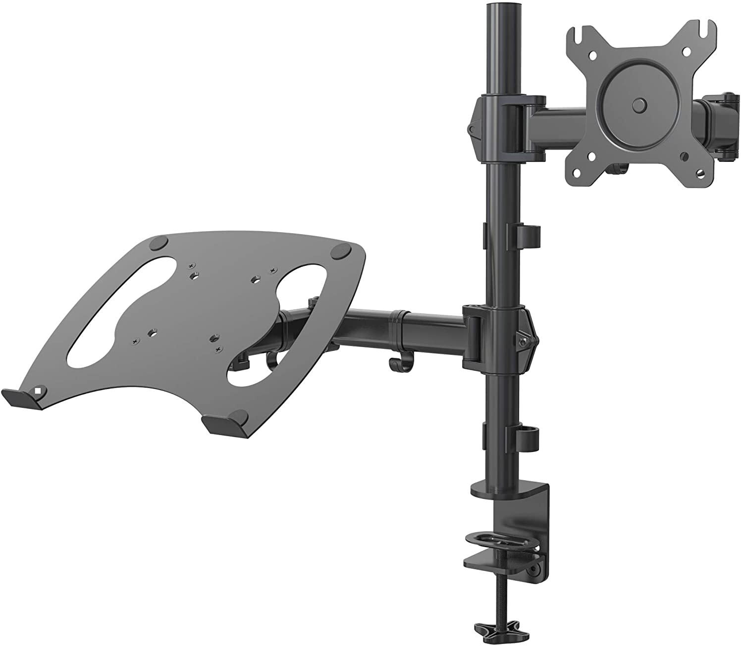 Vision Mounts VM-LH07 - Dual Monitor Stand Arm Mount with Laptop Tray Holder Adapter