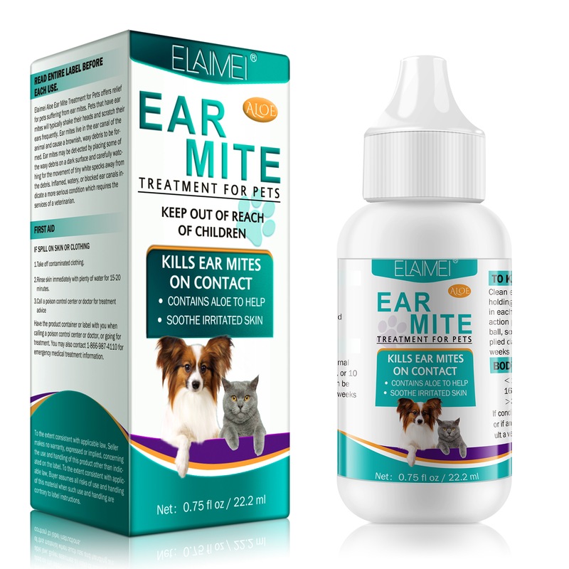 Buy Elaimei Pet Ear Care Mite Canal Dog Cat Parasite Remover Killer