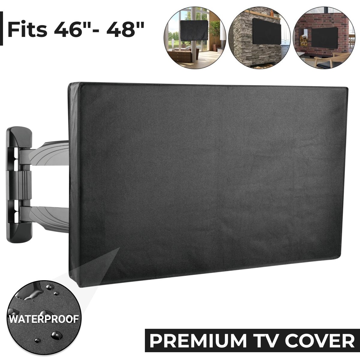 46" - 48" inch TV Cover Waterproof Dustproof Outdoor Patio Flat Television Screen Display Protector Outside Weatherproof 46" 47" 48" inch