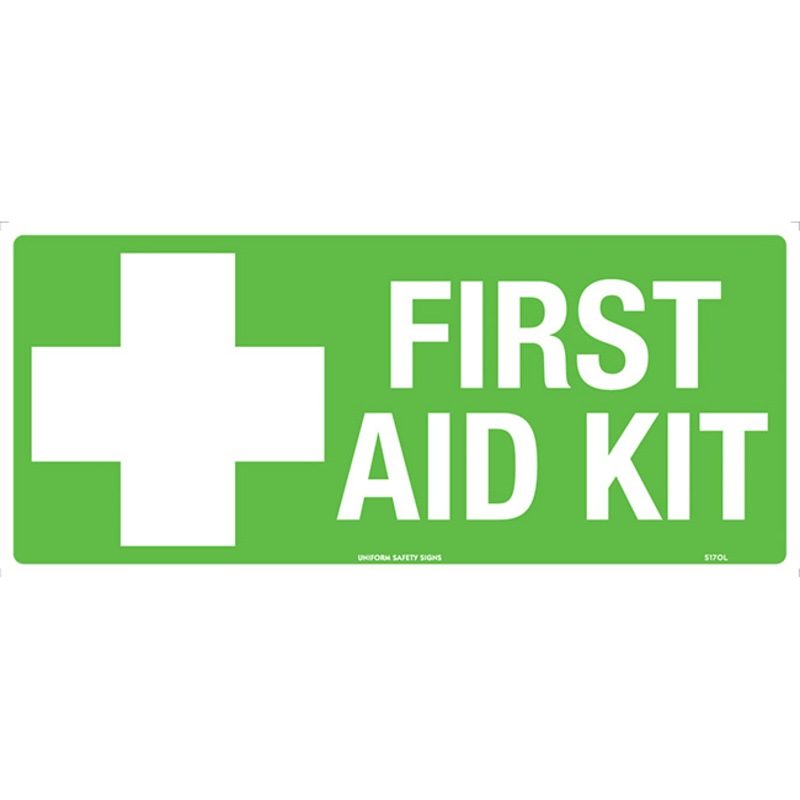 Buy First Aid Kit Safety Sign 300x140mm Self Adhesive MyDeal
