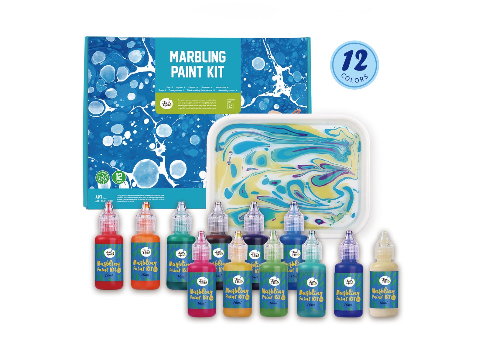 JarMelo - Marbling Paint Kit - 12 colours