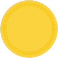 Paper Plates Round 20cm Yellow 8 Pack