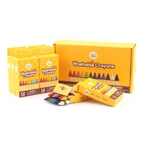 JarMelo Washable Crayons Bulk Set - 12 pcs - 8 pk, Non-Toxic and Easy-to-Clean for Children