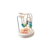 Kaper Kidz Wooden Lion Jungle Animal Small Roller Coaster Bead Maze - Educational Toddler Activity Toy