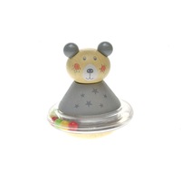 Kaper Kidz Wooden Animal Roly-Poly Wooden Bear - Rolling Toy for Toddlers
