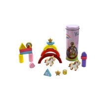 Kaper Kidz Unicorn Balancing Blocks Wooden Game - Fun Building Blocks for Children
