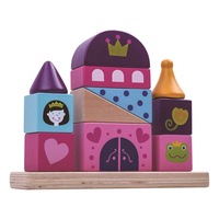 Tooky Toy - CASTLE BLOCK TOWER WOODEN EDUCATIONAL TOY