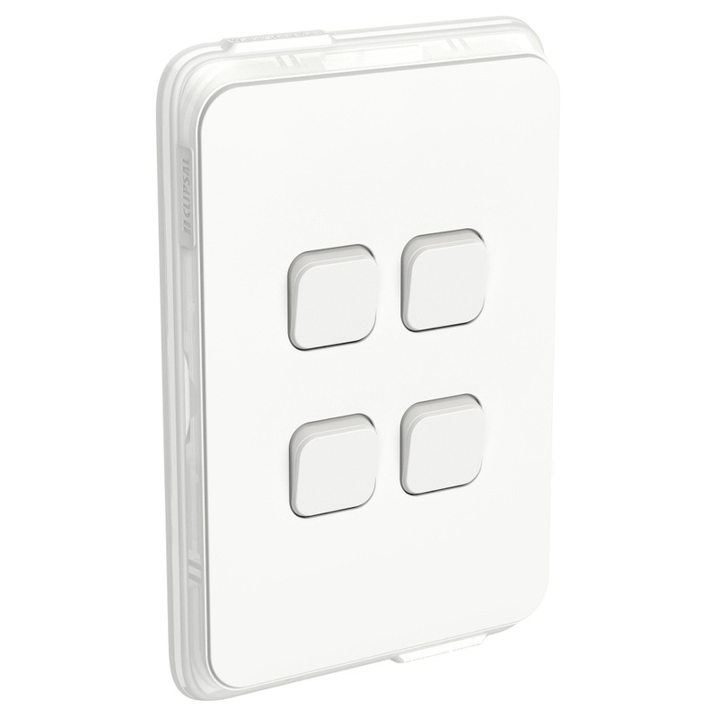 Clipsal Iconic 4 Gang Switch IP44 Vivid White MyDeal