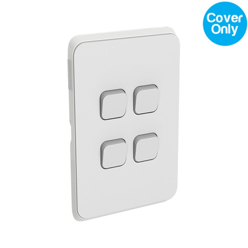 Buy Clipsal Iconic 4 Gang Switch Skin Cool Grey MyDeal
