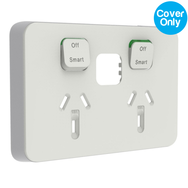 Clipsal Iconic Connected Socket Double Powerpoint Skin Cool Grey