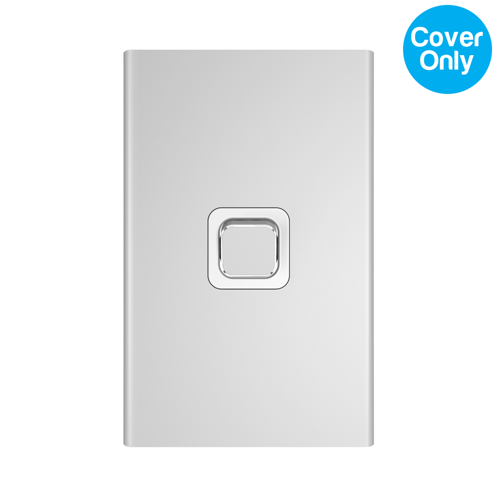 Clipsal Iconic Styl 1 Gang Switch Skin Silver
