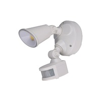 Defender 10W Tri Colour LED Single Exterior Security Light With PIR Sensor White