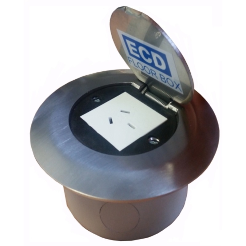 Buy ECD Round Stainless Steel Floor Box with Auto Switch GPO MyDeal