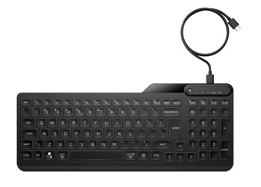 Buy HP 405 Multi-Device Backlit Wired Keyboard Removable USB-C¬Æ cable ...
